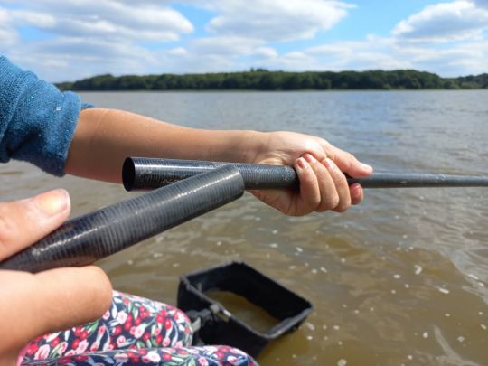 La pêche avec une canne à emmanchement