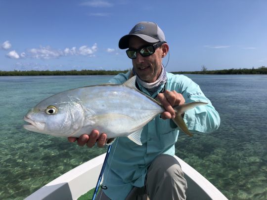 Les carangues sont des poissons très combatifs et amusants à prendre sur une canne à mouche