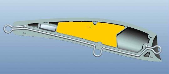 Ce plan illustre la confection d'un popper Big Shake. L'armature intégrale soudée est un gage de sécurité : elle empêche la perte du poisson lors de combats violents.