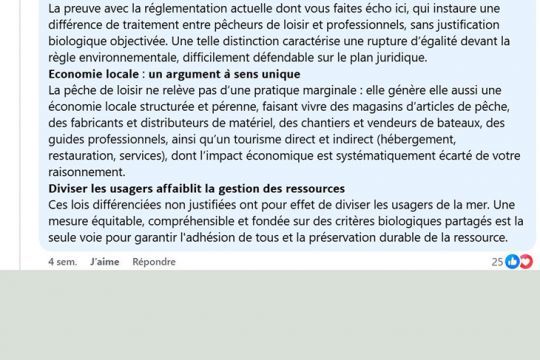 Mes arguments n'ont pas trouvé de réponse de la part du Parc