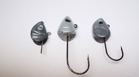 Exemple de têtes plombées type shad.