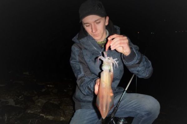 Pesca notturna dei calamari